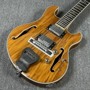 Chitarra elettrica Languedoc corpo semi cavo acero diviso top tastiera ebano - Foto 1 di 10