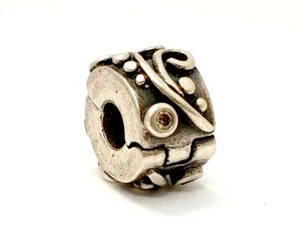 Pandora Clip Stopper Swirl Sterling Silber 925 Strudel mit Champagner Zirkonia - Bild 1 von 3