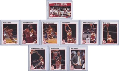 Atlanta Hawks 1991-92 NBA Hoops Series 1 Basketball Team Set 10 Cards - Image 1 of 4