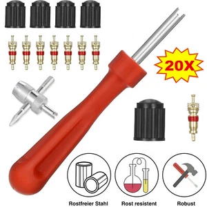 Compact Valve Core Extractor Tool for Bike Motorcycles Cars and Trucks 20pcs Kit - Picture 1 of 11