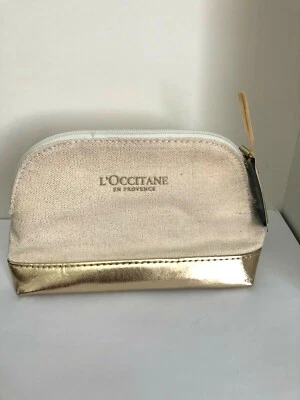 BOLSO DE MAQUILLAJE DE TOCADOR L'OCCITANE BEIGE LONA Y CUERO SINTÉTICO DORADO-NUEVO Foto 1 de 2