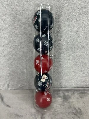 Lot Of 5 Houston Texans Christmas Ornament Shatterproof Balls In Tube  - Image 1 of 4
