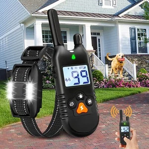 Halsband Hund Leder Anti Bell Gerät Erziehungshalsband Hunde mit IPX7 3 Modi TOP - Bild 1 von 12