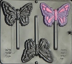 NEW 3 Cavity BUTTERFLY Chocolate Candy Fondant Plaster Clay Lolly Mold - Picture 1 of 2