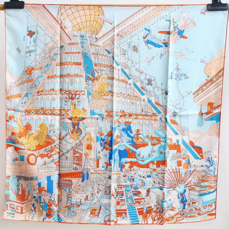 New Silk Scarf Tale Of Flying Horse 14 Momme Mulberry Silk Women’s Shawl - Image 1 of 4