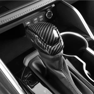 Carbon fiber Gear Shift Knob Cover Trim 2pcs For 2019-2023 Toyota RAV4 - Picture 1 of 7