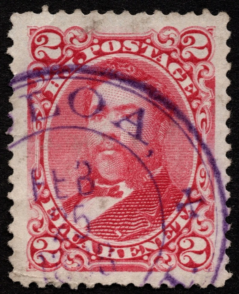 Hawaii Stamp Scott # 43 - 2 Cents Rose King David Kalakaua Portrait Koloa Cancel - Image 1 of 1