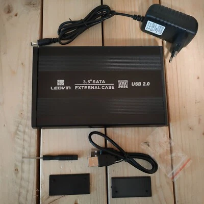 CASE BOX ESTERNO 3.5" SATA USB 2.0 ALLUMINIO PER HARD DISK FINO 10TB IOS WINDOWS - Immagine 1 di 4