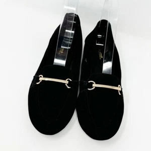 White Mountain Womens Black Faux Suede Slip on Flat Loafer, Size 6.5 - Picture 1 of 12