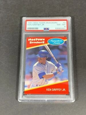 Ken Griffey Jr. 1991 Moo Town Snackers, Low Population 7, PSA 8 NM-MT "RARE" - Image 1 of 2