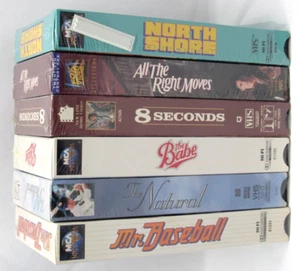 Sports VHS 6 Tapes Lot Baseball Football Bull Riding Surfing - Picture 1 of 3