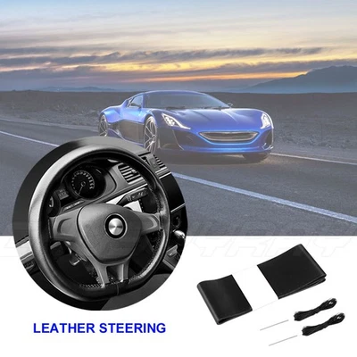 Hágalo usted mismo Estuche Antideslizante Cubierta Volante Coche 15" Gamuza Cuero con Rosca de Aguja Foto 1 de 4