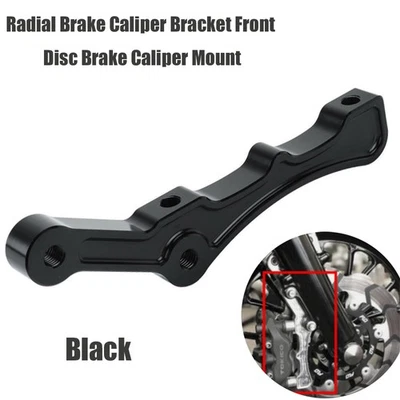 1x Soporte de pinza de freno delantero radial CNC negro para Harley Foto 1 de 4