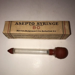 Vintage - B-D Asepto Syringe - Glass Syringe With Bakelite Plug - Picture 1 of 7