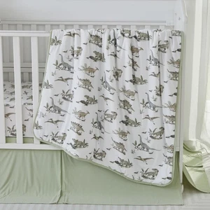 Baby Crib Bedding Set for Boys, 3 Pieces Dinosaurs Pattern Stretch Ultra Soft... - Picture 1 of 8