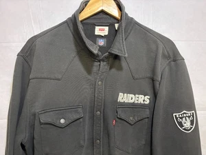 Las Vegas Raiders Levi's Western Snap Shirt HEAVY Jacket Black Long Sleeve Large - Picture 1 of 11