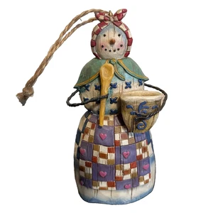 Vintage Jim Shore Hartwood Creek Ornament Snow Lady Schüssel Löffel Patchwork Rock 2003 - Bild 1 von 10