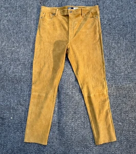 Pantalones de gamuza Polo Ralph Lauren para mujer dorados polvo cordero talla 18 $1198 - Imagen 1 de 22