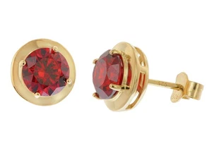 ACALEE Schmuck Damen-Ohrringe 925 Silber Vergoldet Zirkonia Granat-Rot 70-1050-1 - Picture 1 of 5