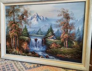 Bob Ross Stil Gemälde Berg Landschaft von Crane - Bild 1 von 6
