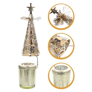 Christmas Candle Holder Table Decor Candlestick Carousel for New Year - Picture 1 of 12