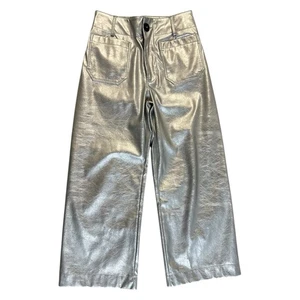 Pantalones Maeve By Anthropologie The Colette de imitación de cuero recortados de pierna ancha talla 26p - Imagen 1 de 9