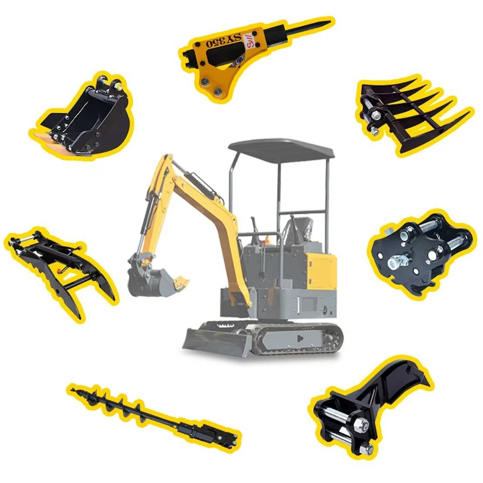 Mini Excavator Attachments for 1-2 Ton Small Excavators Digger/Free Shipping US - Image 1 of 4