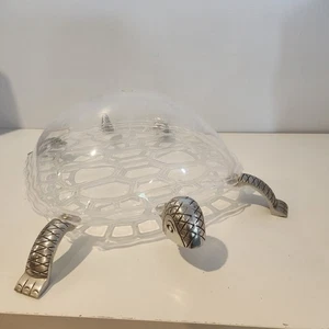 Mesa de centro de mesa vintage Arthur Court Lucite Turtle de la década de 1970 y tapa de cúpula - Imagen 1 de 5