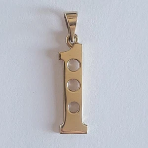 Vintage 14k Gelbgold Nummer 1 mit 3 Löchern Golfloch in einem Anhänger 3,2g - Bild 1 von 8