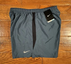 Nike Challenger Shorts Mens Sz L Blue Dri-FIT Tennis Running Brief-Lined 4.5" In - Picture 1 of 11