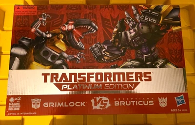 "NEW" - GRIMLOCK VS BRUTICUS (Transformers Platinum Edition #4 of 30) SEALED! - Image 1 of 4