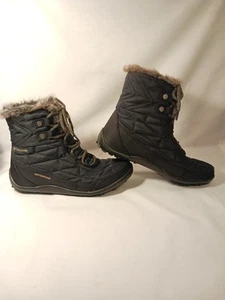 Columbia Womens 9 Shorty III Winter Fur Lined Boot Bl5961-010 Black Waterproof - Picture 1 of 10