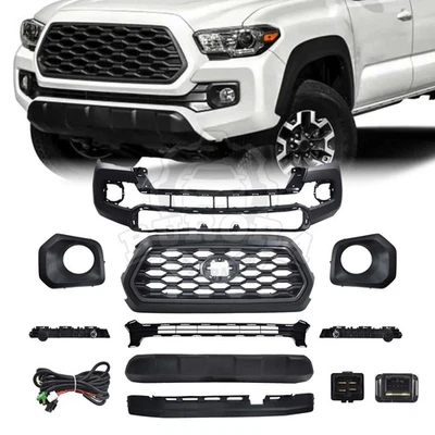 Крышка переднего бампера решетки окрашиваемая и решетка в сборе для Toyota Tacoma 2016-2023 годов выпуска - Изображение 1 из 4