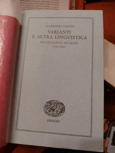 gianfranco Contini Varianten und andere Linguistik EINE Sammlung von Aufsätzen 1938 - Bild 1 von 9