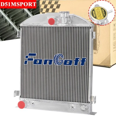 Radiador de aluminio de 4 núcleos para Ford 1932 modelo picado 18 B/BB V8 AT/MT motor V8 Foto 1 de 4