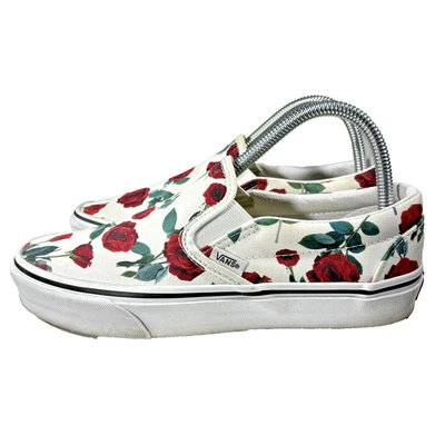 Vans Clásico Estampado Rosa Mujer Talla 8 Blanco Zapatos Informales Tenis Sin Cordones USADOS DOS VECES Foto 1 de 4
