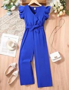 Shein Girls Size 11-12 Pants Romper Jumpsuit Waist Belt Design Tween Girls - Picture 1 of 7