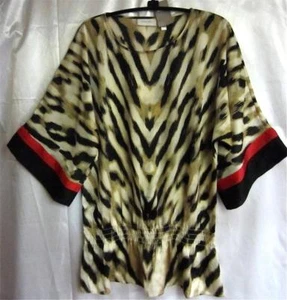 Chicos ZEBRA BORDÜRE LYNDA TOP NEUTRAL CHICOS GRÖSSE 0 = 4/6 NEU MIT ETIKETT $ 89 - Bild 1 von 4