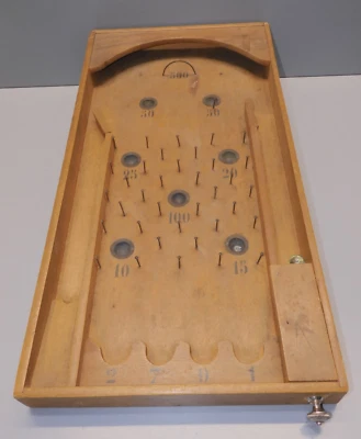 -ANCIEN FLIPPER DE TABLE en BOIS JEU ANCIEN COLLECTION DECO JOUET VITRINE   D - Photo 1/4