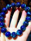 Bracelet pierres précieuses bleu naturel malachite perles chrysocolle 13 mm AAAA