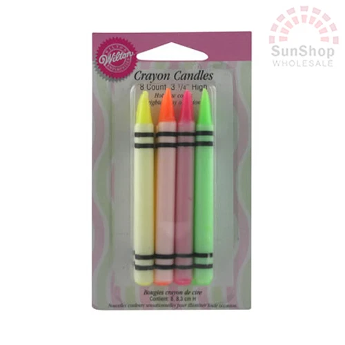 ¡Genuino! WILTON Lo último Nuevos Colores Crayón Cumpleaños Pastel Velas 3.25 Pulgadas ¡Paquete de 8! Foto 1 de 2