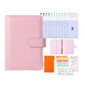 A6 PVC Encuapeladora Cubierta Planificador Carpeta de Hojas Sueltas Efectivo Presupuesto del Reino Unido STOCK - Imagen 1 de 13