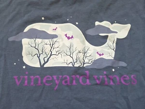 Vineyard Vines Halloween Long Sleeve Pocket T Shirt Gray Blue Youth M Whale - Picture 1 of 6