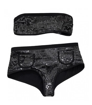 CHANEL 2016 SHORTS BIKINI TOP Traje de baño Lentejuelas Talla M (38-40) 2 piezas Foto 1 de 4