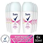 Sure Women Roll On Bright Bouquet Anti-Perspirant Deo 48H Protection, 6x50ml