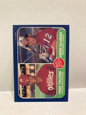 1986 Fleer Baseball #647 Andres Galarraga Expos Fred Toliver Phillies Rookies - Image 1 of 2