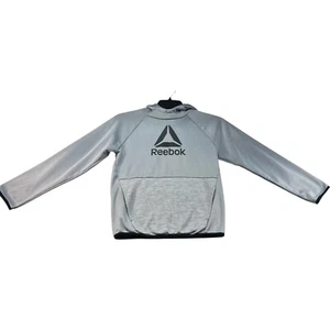 Reebok Hoodie Boys Size 12 Large Gray Long Sleeve Pocket Hooded Pullover - Picture 1 of 6