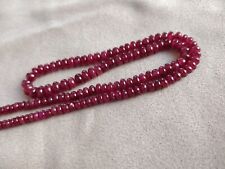 Unheated Ruby Smooth Beads 4.50 mm bead stones 16" Strand genuine Red Ruby