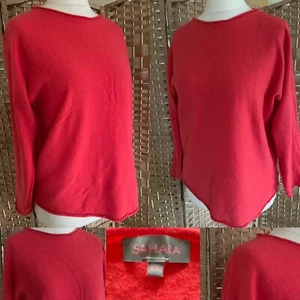 SAHARA Red 40% WOOL 10% CASHMERE Slouchy Jumper S/M UK 12 14 42” Roll Neck ARTY - Picture 1 of 13