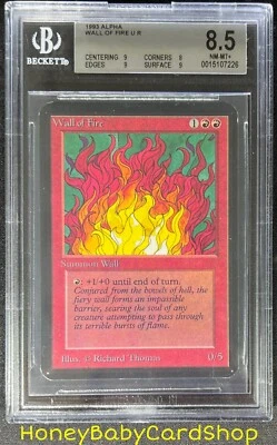 MTG Limited Edition Alpha 1993 Wall of Fire BGS 8.5 NM/MT+ Old School 93/94 - Image 1 of 4